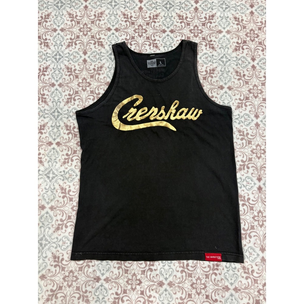The Marathon Clothing Nipsey Hussle Crenshaw Tank Top Black Gold Large TMC